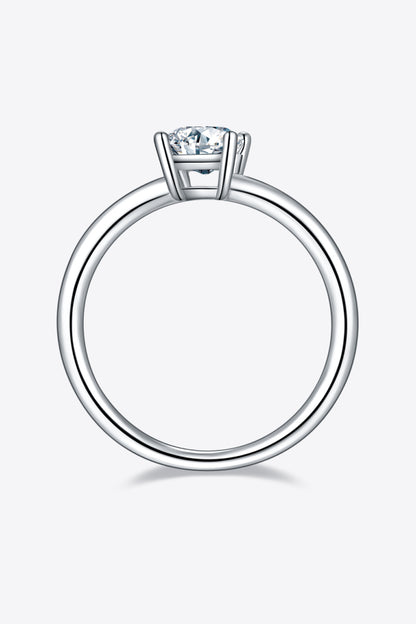 1 Carat Moissanite 925 Sterling Silver Solitaire Ring