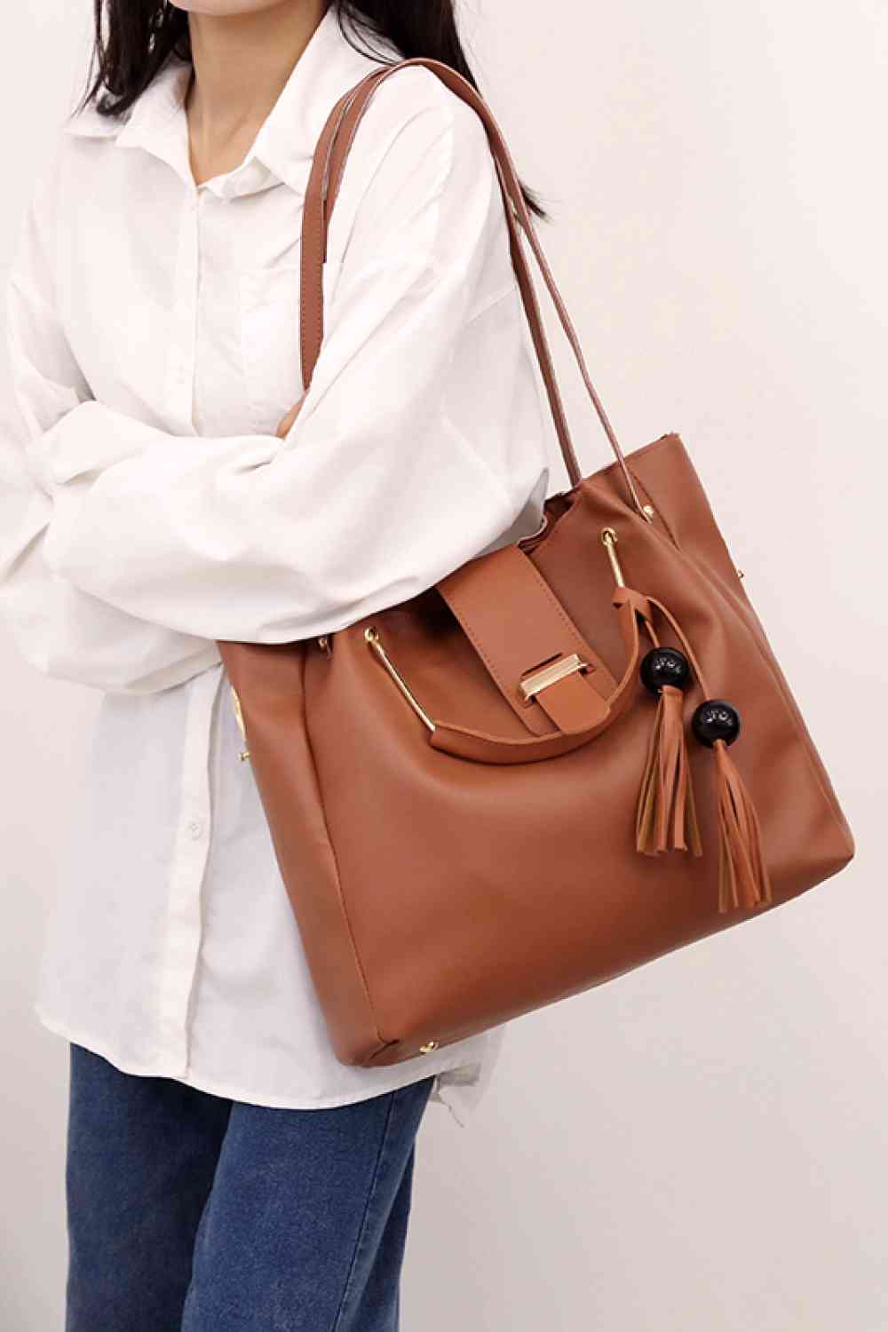 2-Piece PU Leather Bag Set