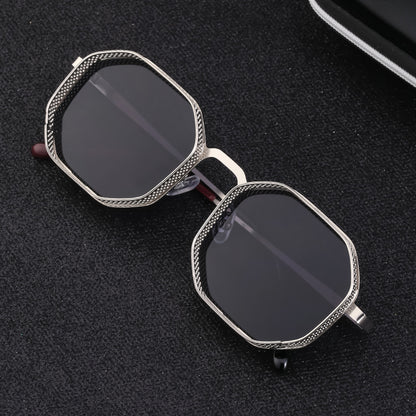 Polygon Hollow Frame Sun Glasses