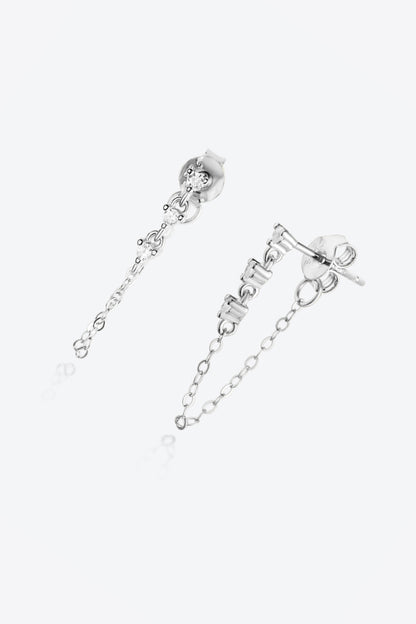 Zircon 925 Sterling Silver Chain Earrings